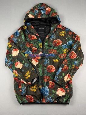 Reason Floral Hooded Anorak Jacket - Green, Red, Blue, Yellow